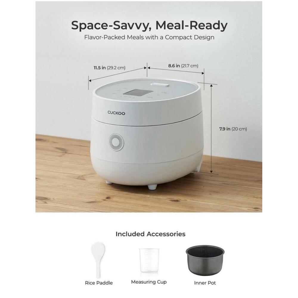 CUCKOO Micom Small Rice Cooker 10 Menu Options 3 Cups Uncooked CR-0375F White SF - Picture 6 of 9